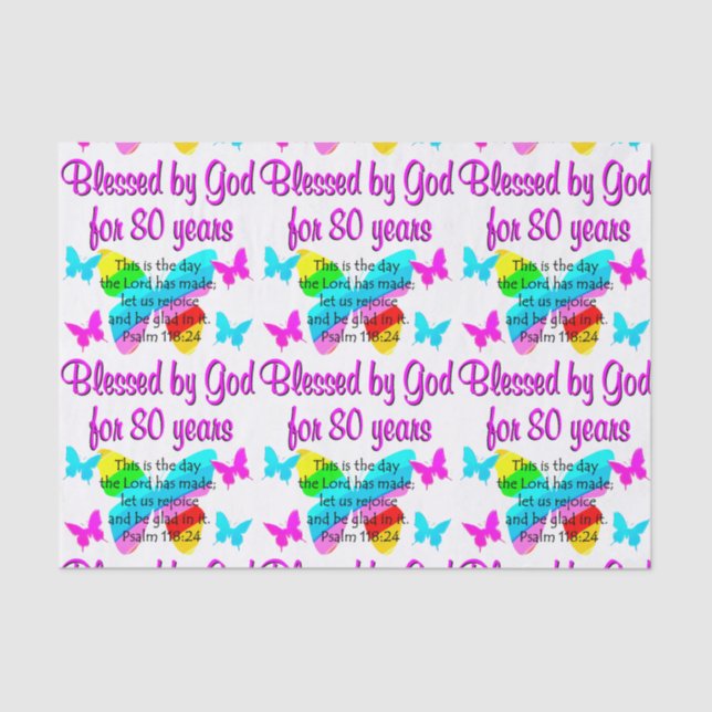 80TH BIRTHDAY PRAYER TISSUE PAPER (Front)