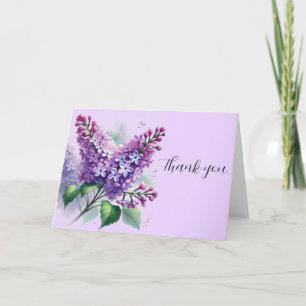 80th Birthday Purple Lilac Flowers Thank you  Card
