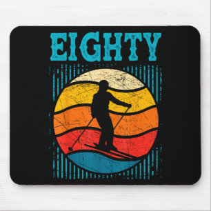 80th birthday retro ski skiing 80 year old men mouse mat