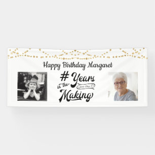 80th Birthday Retro String Lights 2 Photos Banner