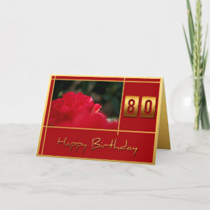 80th Birthday Rhododendron + Quote Greeting Card