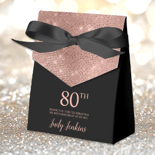 80th Birthday Rose Gold Thank You Favour Box