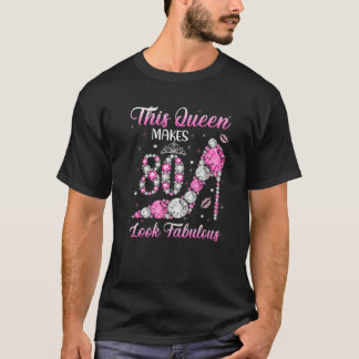 80Th Birthday S For Women Queens 1942 Diamond High T-Shirt
