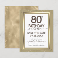 80th Birthday Save the Date Budget Invitation