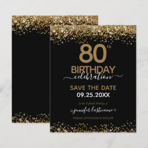 80th Birthday Save the Date Budget Invitation