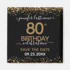 80th Birthday Save the Date Magnet