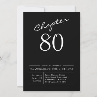 80th Birthday Script 80 Party Invitation