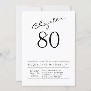 80th Birthday Script 80 Party Invitation