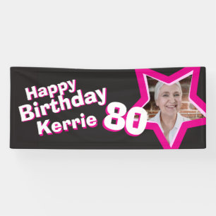 80th birthday star custom photo banner