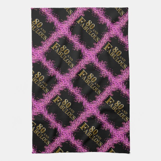 80th Birthday  Tea Towel (Vertical)