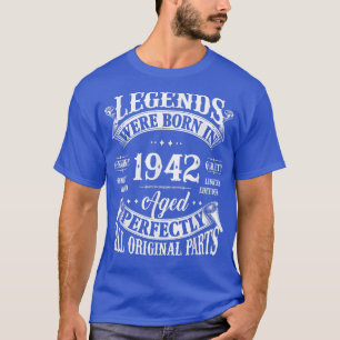 80th Birthday Tee Vintage Legends Born In 1942 80 