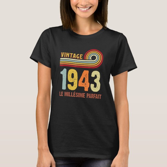 80th Birthday  Teen Age 80 Retro Age Majority 1943 T-Shirt (Front)