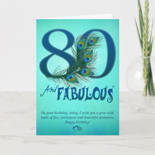80th Birthday template Cards (Front)