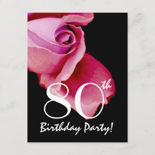 80th Birthday Template Purple and Blue Rose Y321