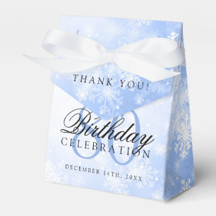 80th Birthday Thank You Blue Winter Wonderland Favour Box