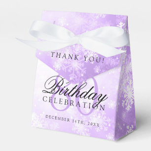 80th Birthday Thank You Purple Winter Wonderland Favour Box