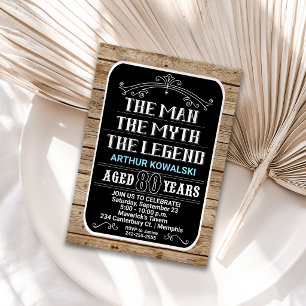 80th Birthday The Man The Myth The Legend 80 YRS Invitation