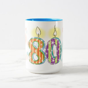 80th Birthday Two-Tone Coffee Mug