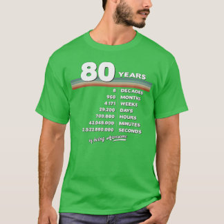 80th Birthday Vintage 80 Years Old Retro T-Shirt