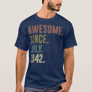 80th Birthday Vintage Awesome Since July 1942 T-Sh T-Shirt