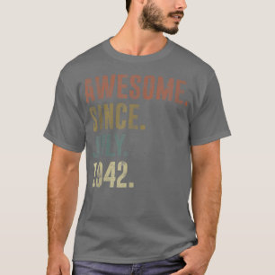 80th Birthday Vintage Awesome Since July 1942 T-Shirt