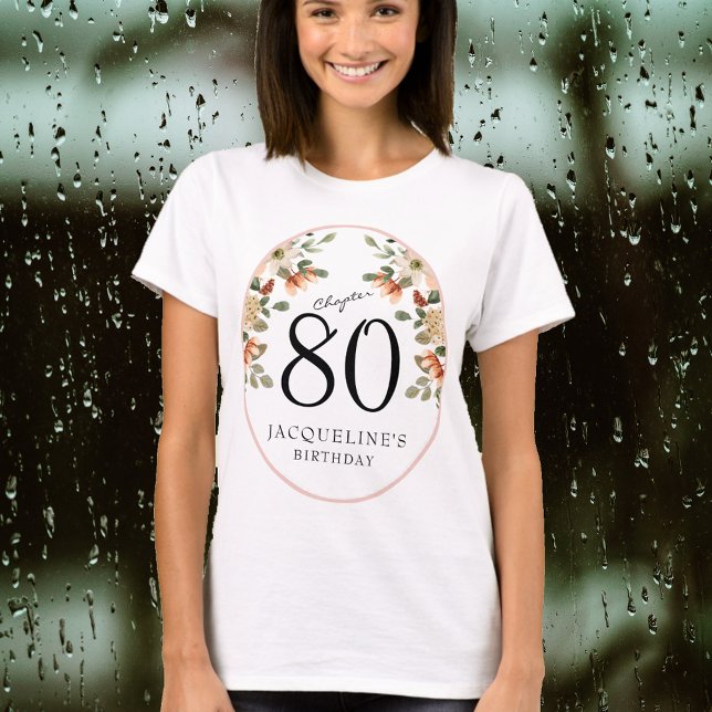 80th Birthday Vintage Floral T-Shirt (Our elegant 80th Birthday Vintage Floral t-shirts from Zazzle can transform your party's atmosphere.)