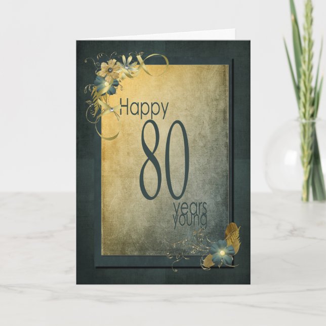 80th Birthday-vintage frame Card (Front)