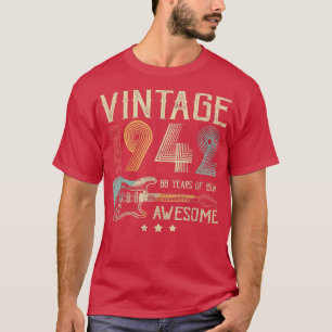 80th Birthday Womens Mens Vintage Awesome 1942 Gui T-Shirt