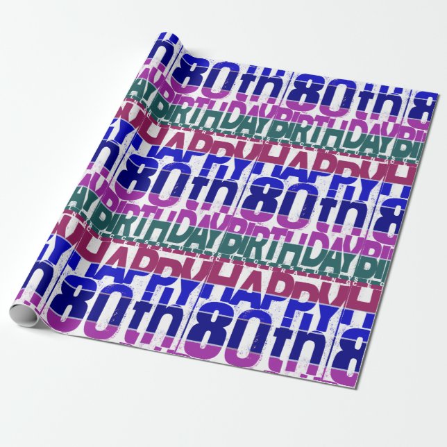 80th birthday _ wrapping paper (Unrolled)