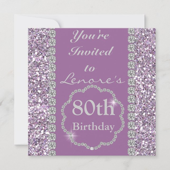 80th BLING Birthday Party Invitation (Front)