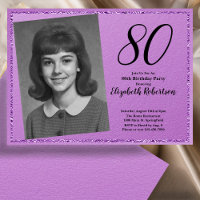 80th Custom Photo Purple and Black