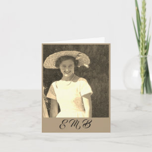 80th   Elegant Photo Vintage Monogram Birthday Invitation