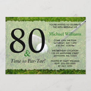 80th Golf Birthday Party Invitation