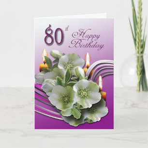 80th Happy Birthday Card
