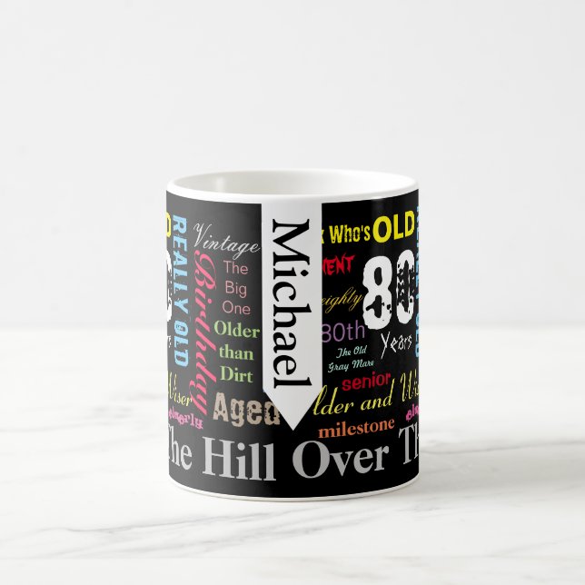 80th Happy Birthday in a Graffiti  Style Coffee Mug (Center)