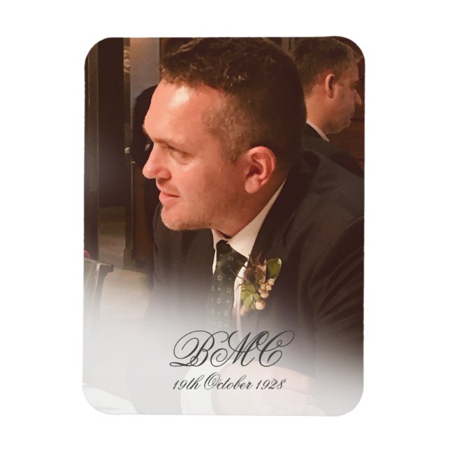 80th Male Birthday Simple Elegant Photo Magnet (Vertical)