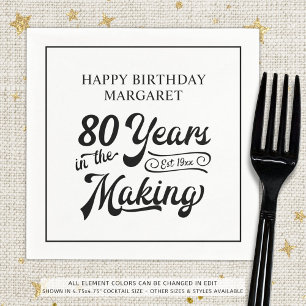 80th or Any Birthday Retro 80 Years in the Making Napkin