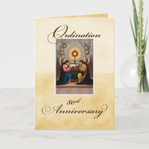 80th Ordination Anniversary Angels at Altar Card