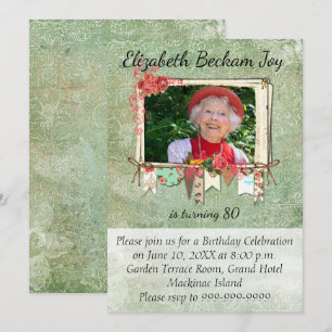 80th Photo Birthday Party Invitation