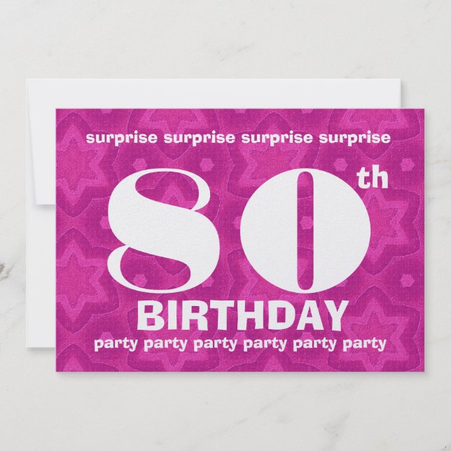 80th SURPRISE Birthday Big Bold and Geometric Invitation (Front)