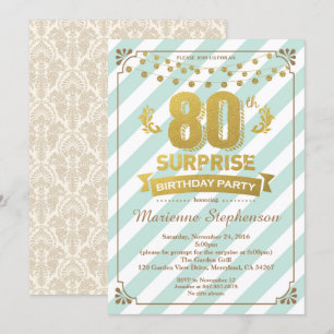 80th surprise birthday invitation for woman