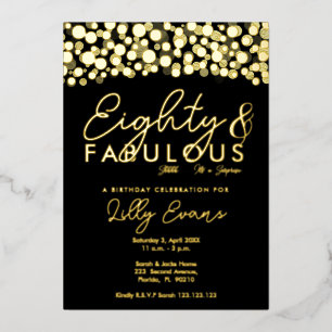 80th surprise birthday party invitation elegant