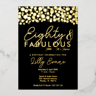 80th surprise birthday party invitation elegant 