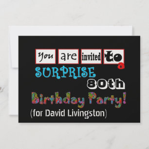 80th SURPRISE Birthday Party Invitation Template