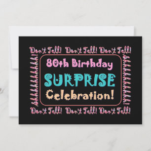 80th SURPRISE Birthday Party Invitation Template