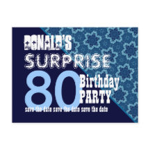 80th Surprise Birthday Save the Date Diagonal VB21