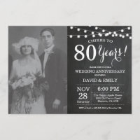 80th Wedding Anniversary Chalkboard Photo