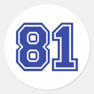 81 - number classic round sticker