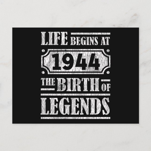 81 Year Old 1944 Birth Of Legend 81st Birthday Postcard (Front)