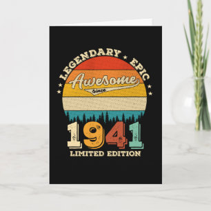 81 Year Old Awesome Since 1941 81st Birthday Gift Card